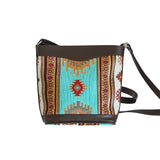 Cartera Mediana Kilim Blanco y Turquesa