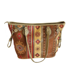 Cartera grande de hombro Kilim Café