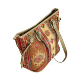 Cartera grande de hombro Kilim Café