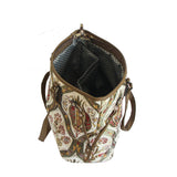 Cartera grande de hombro Tulipanes Beige