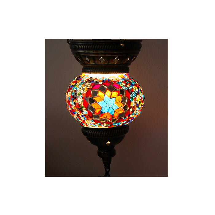 Lámpara turca colgante tricadena XS Estrella multicolor 1