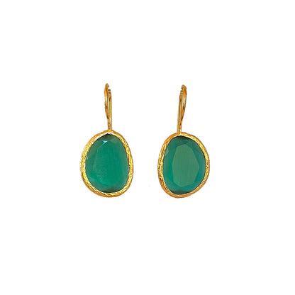 Aros Aura Verde - Baño de oro 22 k
