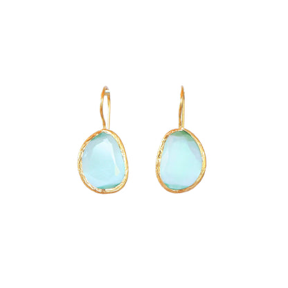Aros Aura Verdeagua - Baño de oro 22 k
