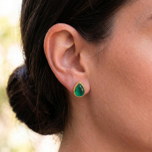 Aros Nébula Verdes - Baño de oro 22 k