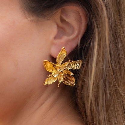 Aros Orkide - Baño de oro 22k