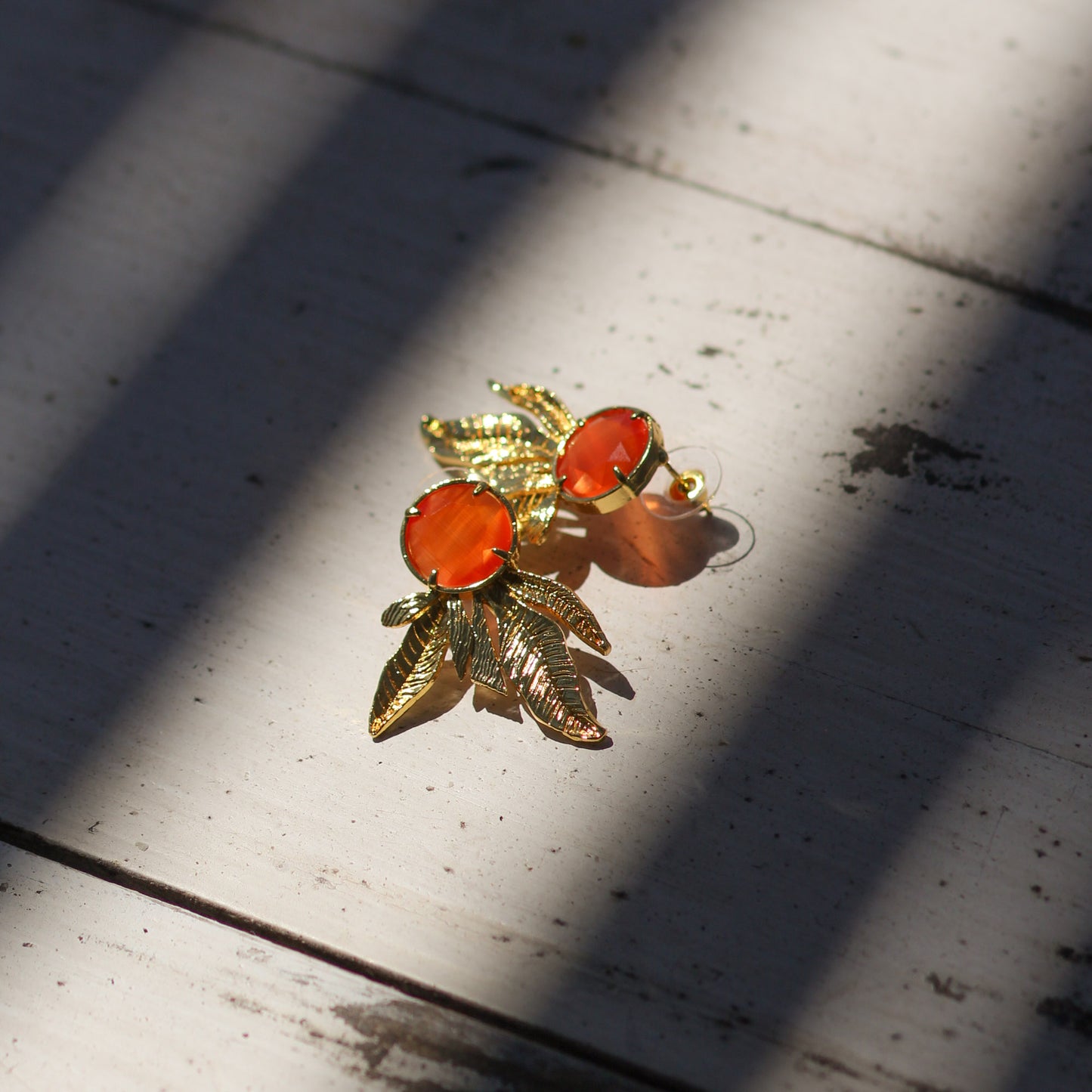 Aros Zambak Naranjos - Baño de oro 22k