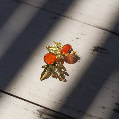 Aros Zambak Naranjos - Baño de oro 22k