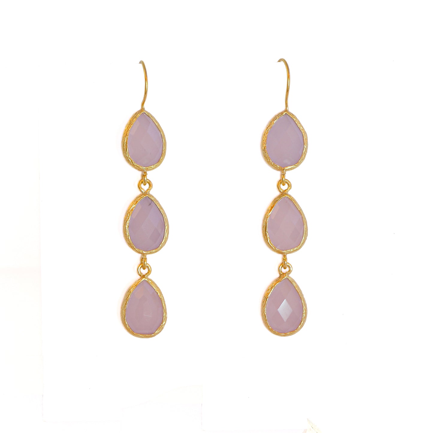 Aros Ghita Rosa - Baño de oro 22k