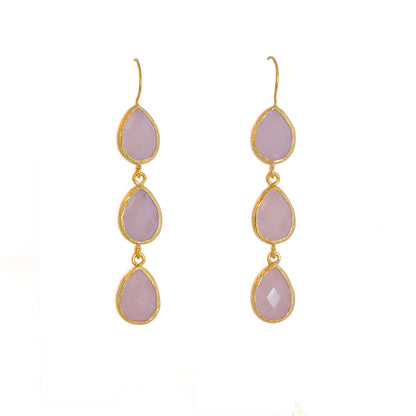 Aros Ghita Rosa - Baño de oro 22k