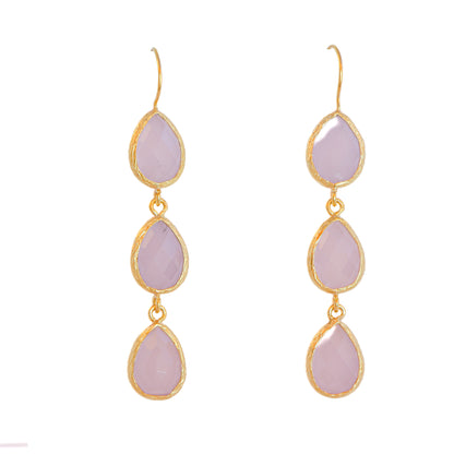 Aros Ghita Rosa - Baño de oro 22k