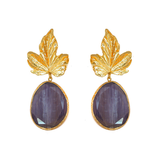 Aros Arce Violeta oscuro XL - Baño de oro 22k