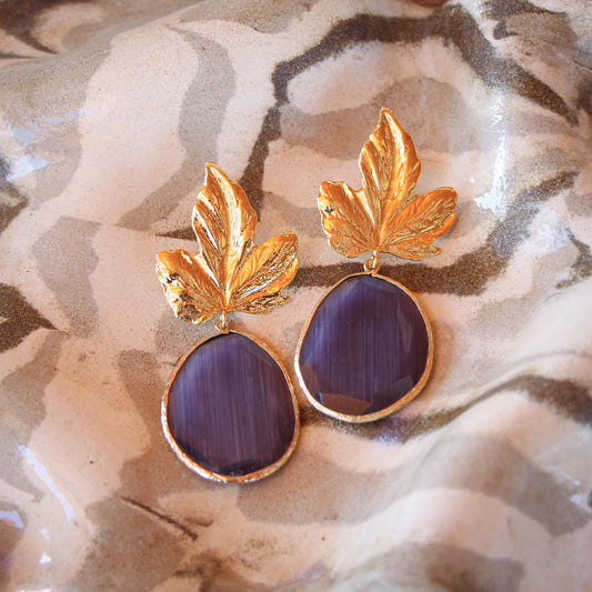 Aros Arce Violeta oscuro XL - Baño de oro 22k