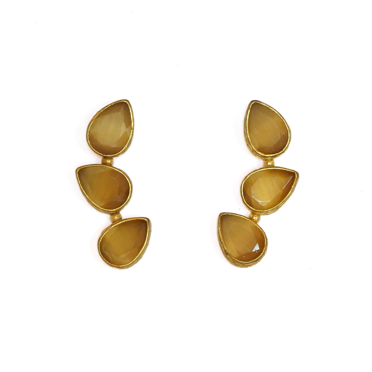 Aros Beirut Camel - Baño de oro 22k