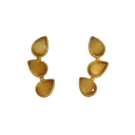 Aros Beirut Camel - Baño de oro 22k