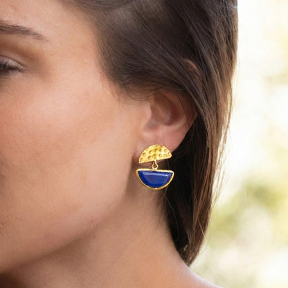 Aros Mavi Ay - Baño de oro 22k