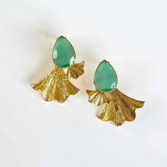 Aros Rüzgar Verdeagua - Baño de oro 22k