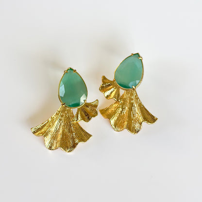 Aros Rüzgar Verdeagua - Baño de oro 22k