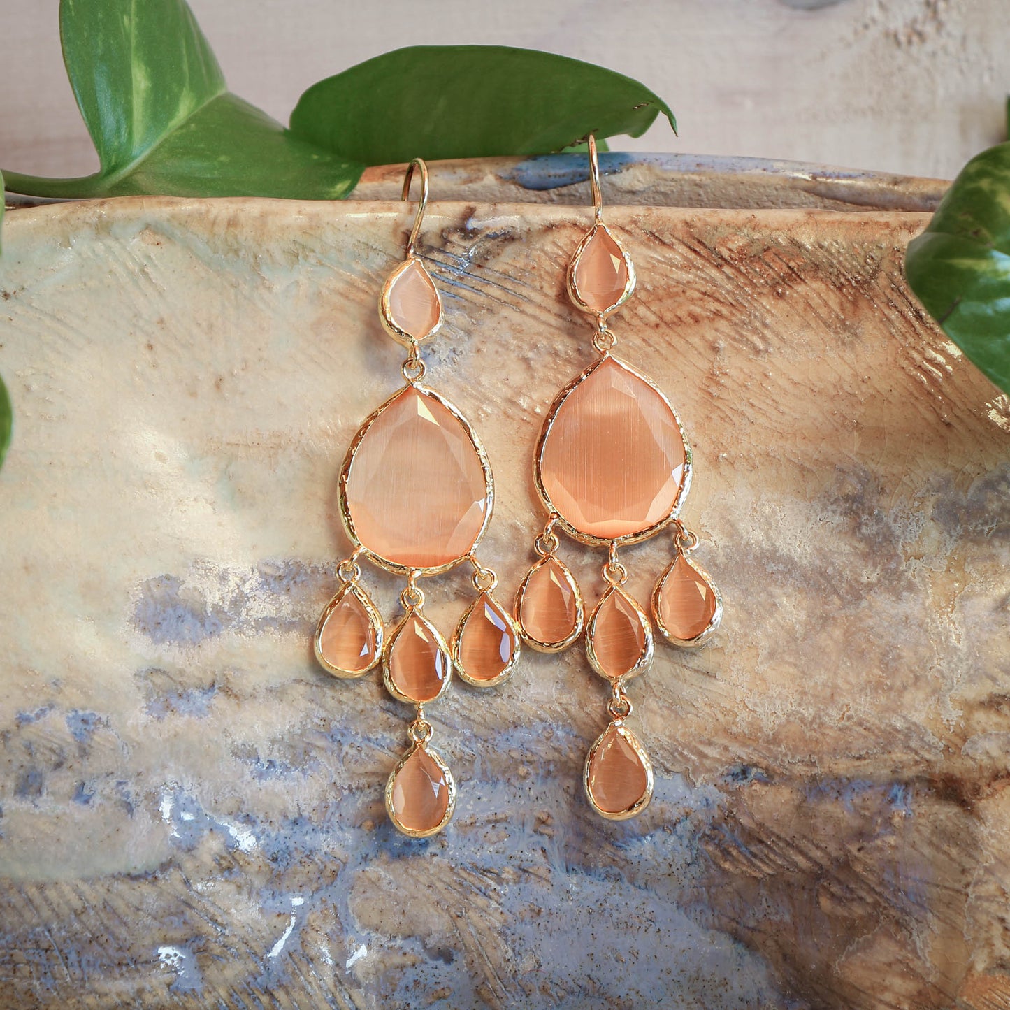 Aros Selin Nude - Baño de oro 22k