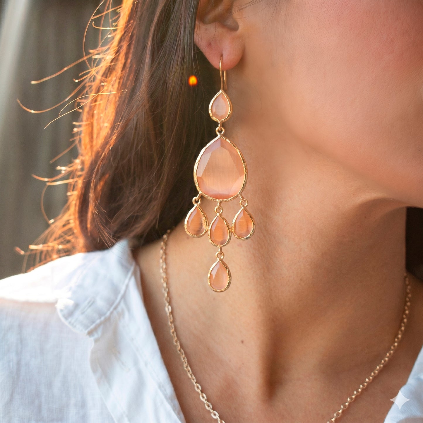 Aros Selin Nude XL - Baño de oro 22k