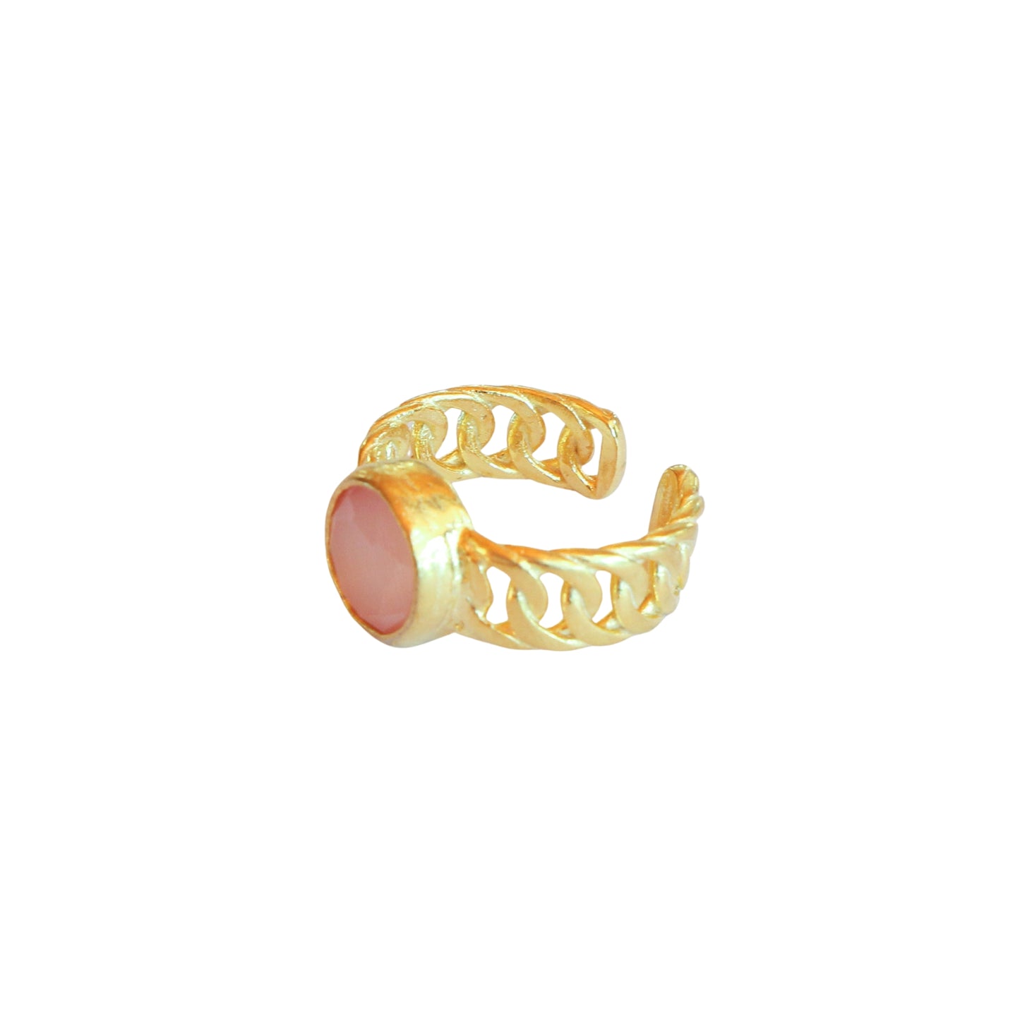 Anillo ajustable Zina Rosa - Baño de oro 22 k