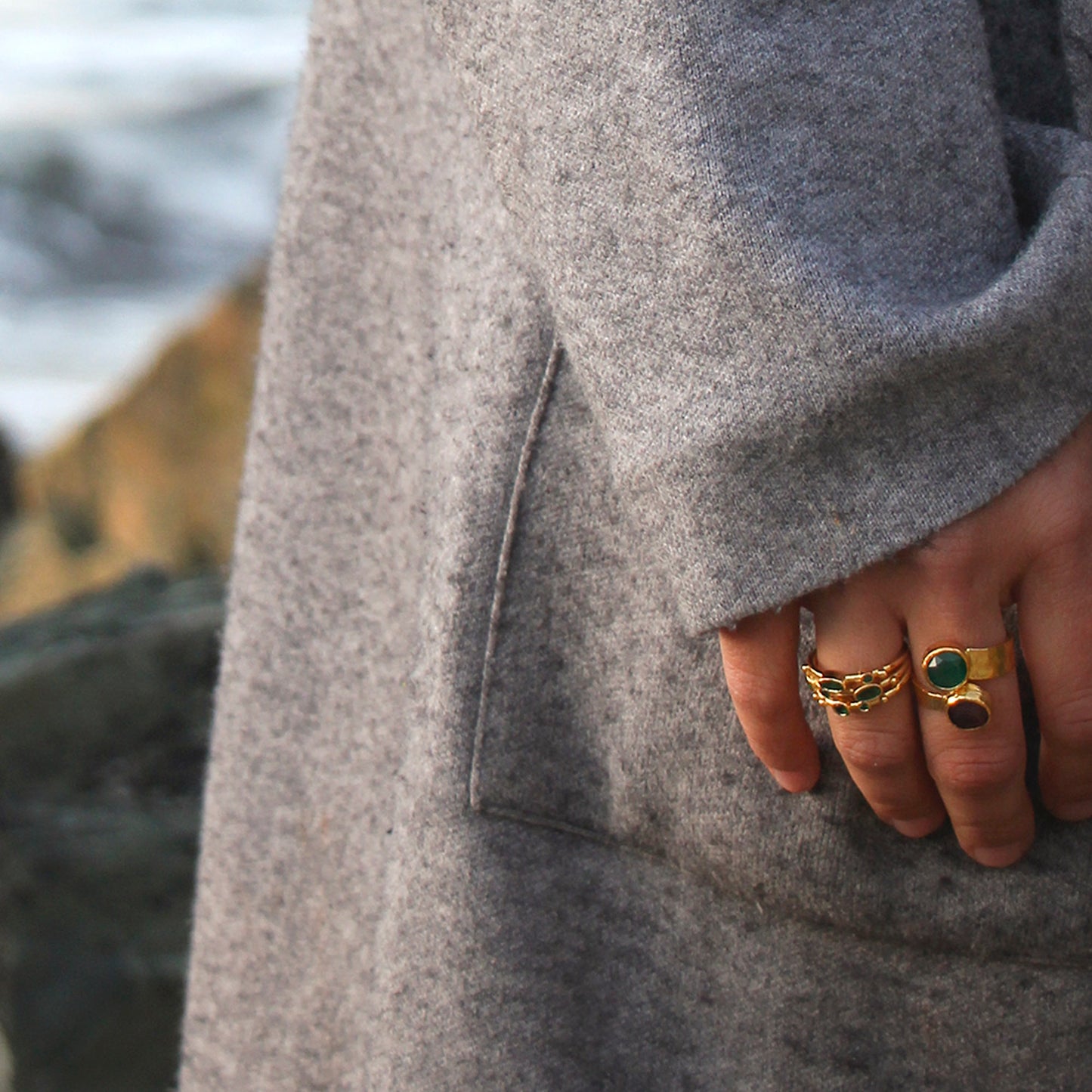 Anillo ajustable Ekin - Baño de oro 22 k