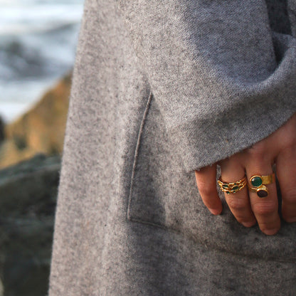 Anillo ajustable Ekin - Baño de oro 22 k