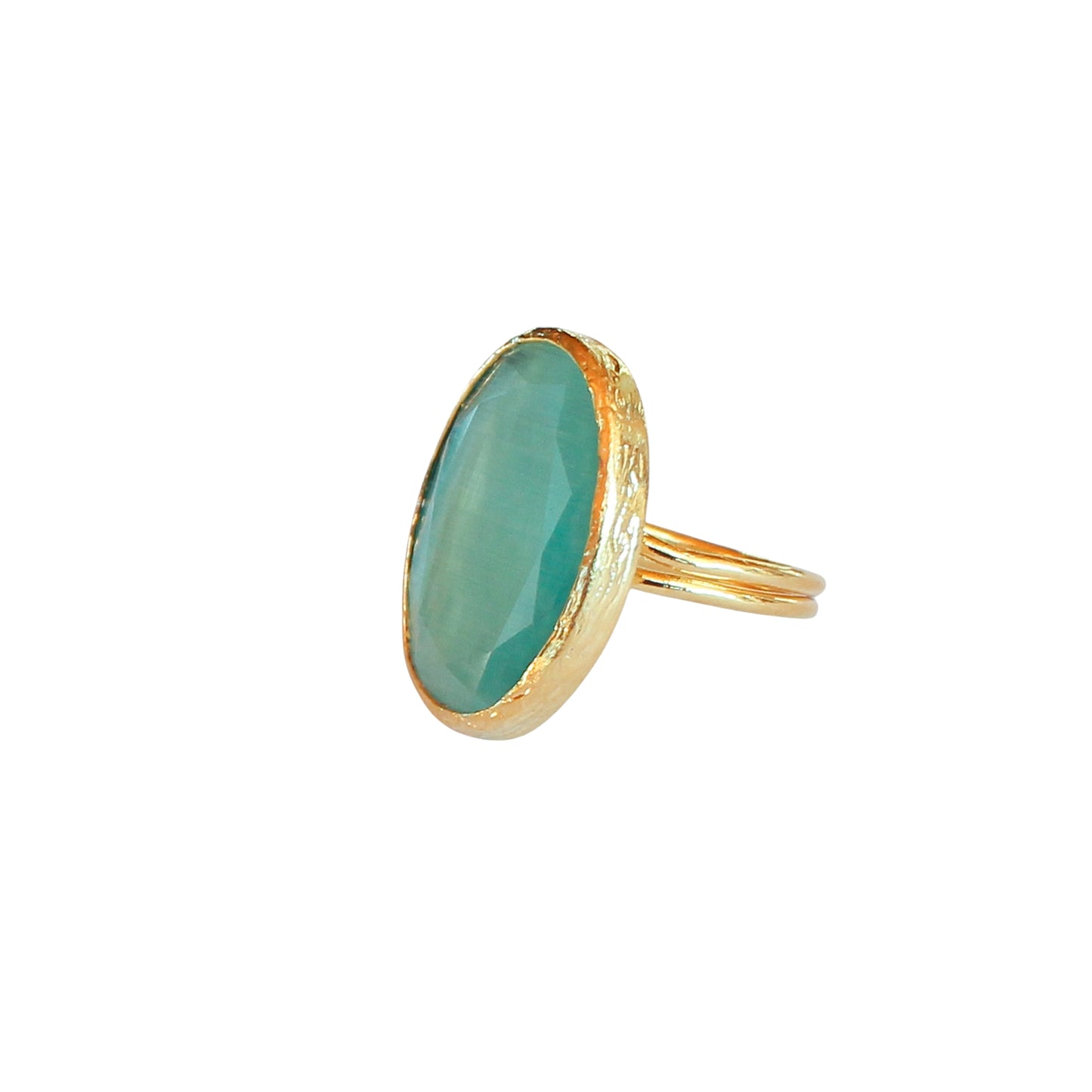 Anillo ajustable Deniz Verdeagua - Baño de oro 22 k