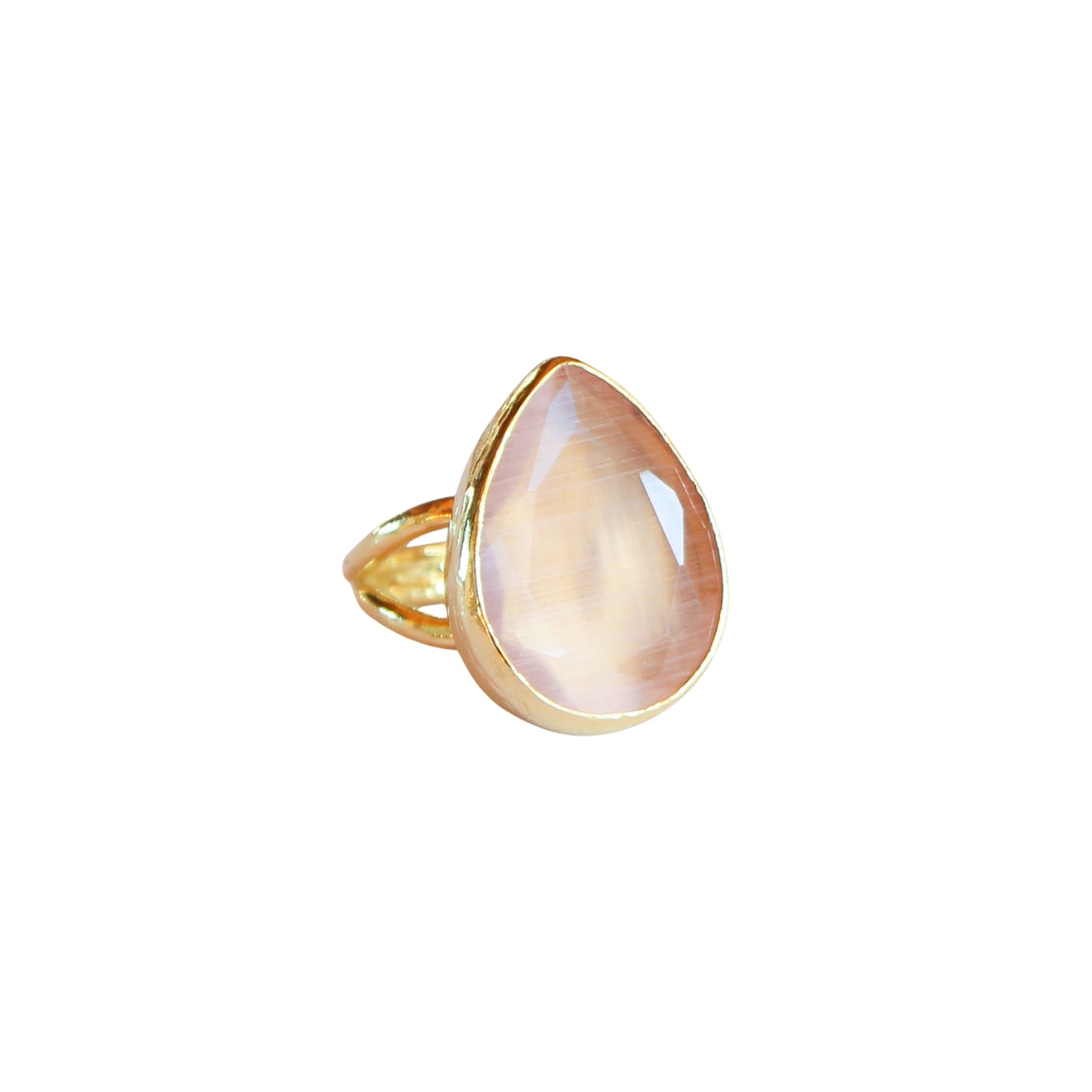 Anillo ajustable Elif Nude - Baño de oro 22 k