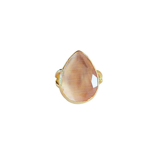 Anillo ajustable Elif Nude - Baño de oro 22 k