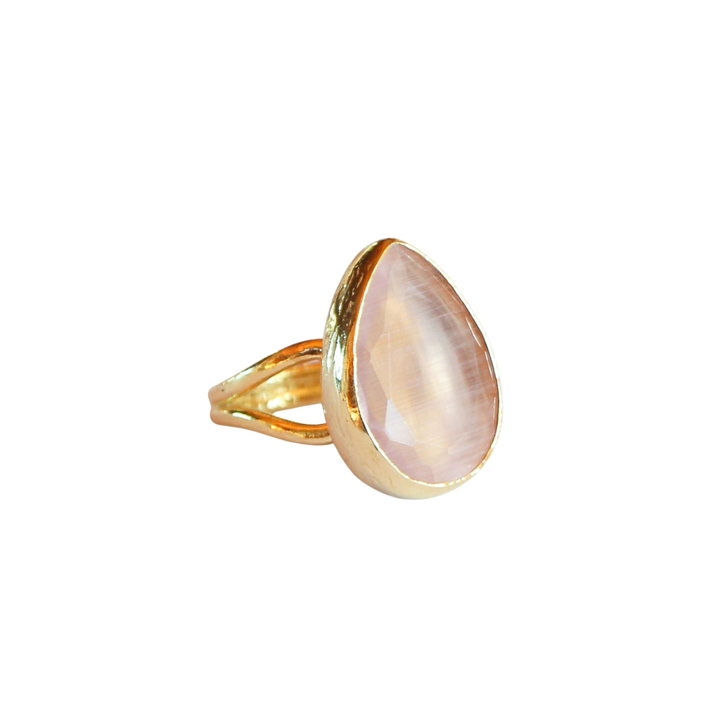 Anillo ajustable Elif Nude - Baño de oro 22 k