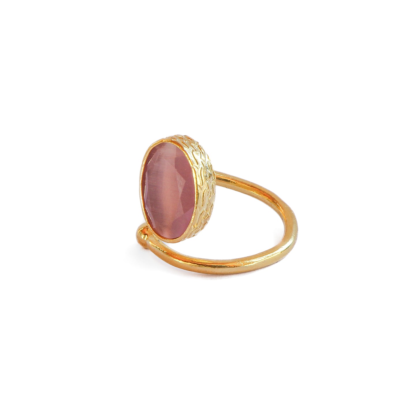 Anillo ajustable Brisa rosa - Baño de oro 22 k