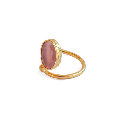 Anillo ajustable Brisa rosa - Baño de oro 22 k