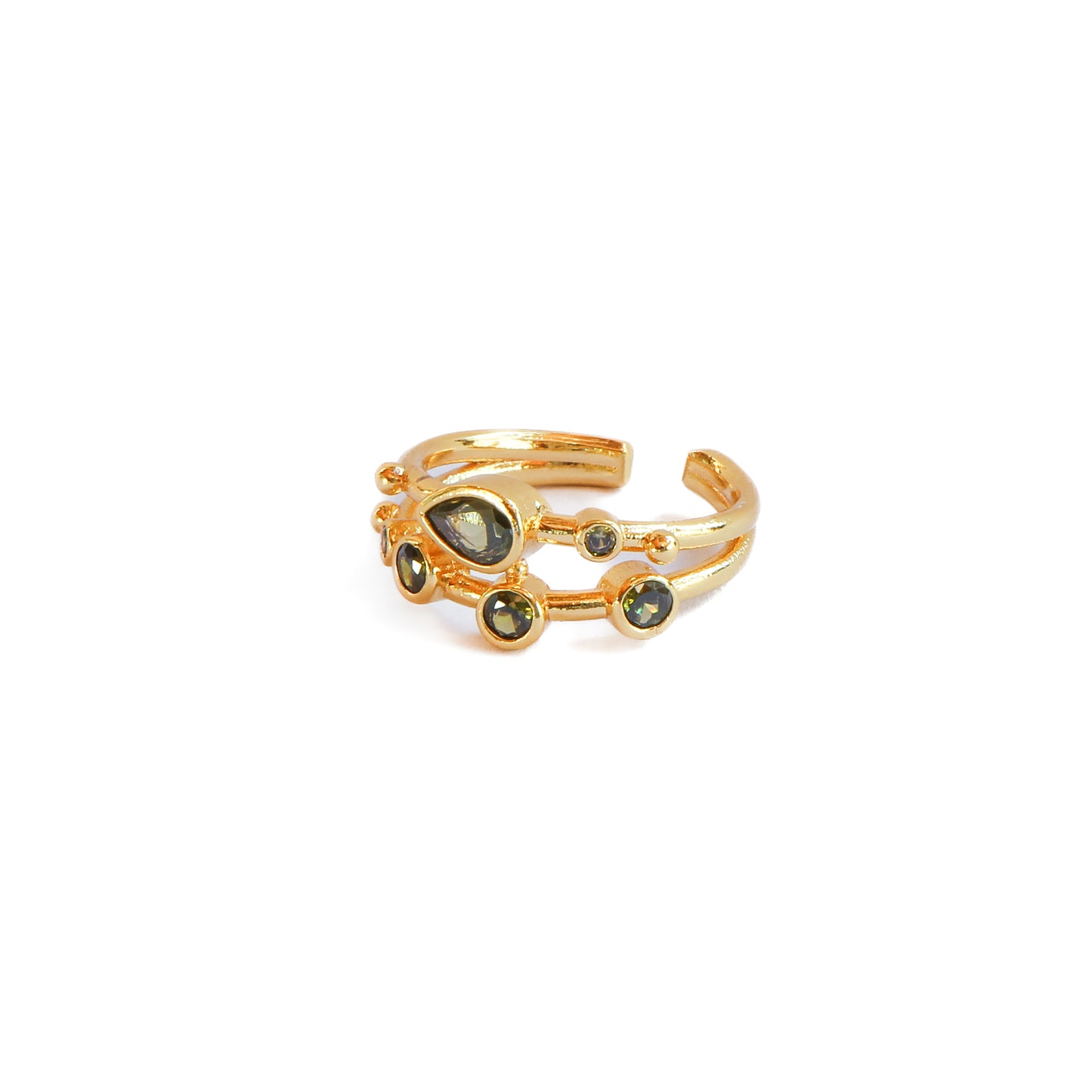 Anillo ajustable Capadocia N°2 verde oliva