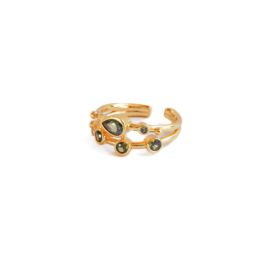 Anillo ajustable Capadocia N°2 verde oliva