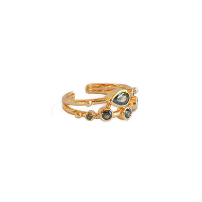 Anillo ajustable Capadocia N°2 verde oliva