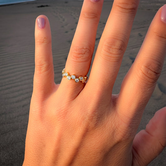 Anillo ajustable Capadocia Nº1 zircón - Baño de oro 22 k