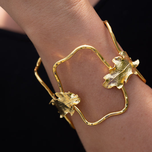 Brazalete ajustable Defne - Baño de oro 22k