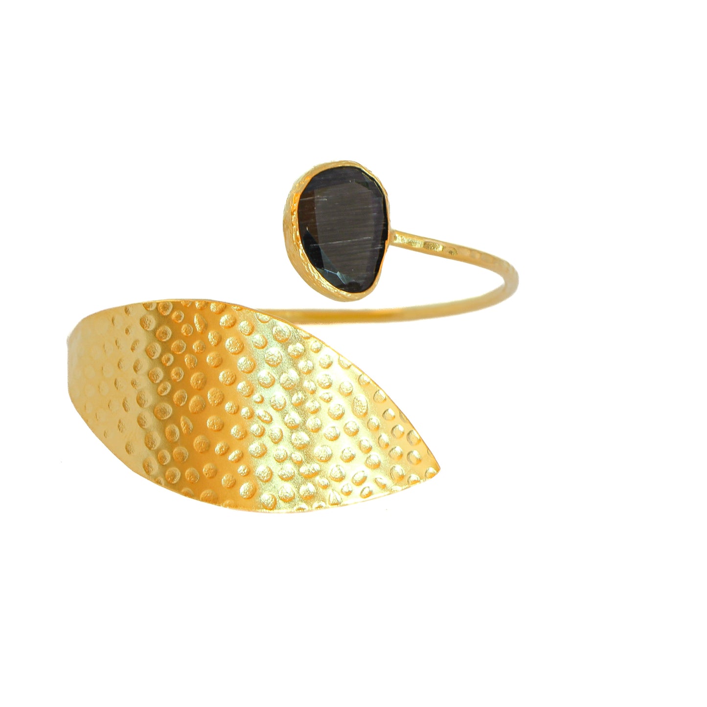 Esclava Laurel Negra - Baño de oro 22k