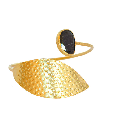 Esclava Laurel Negra - Baño de oro 22k