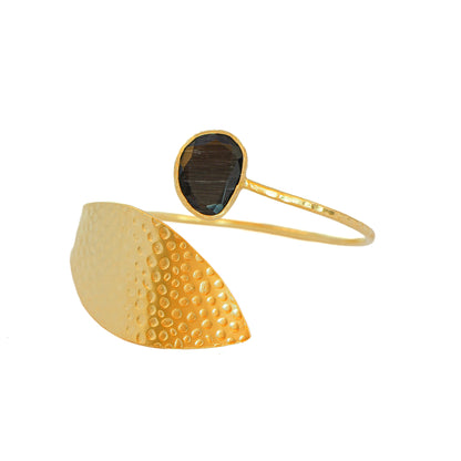 Esclava Laurel Negra - Baño de oro 22k