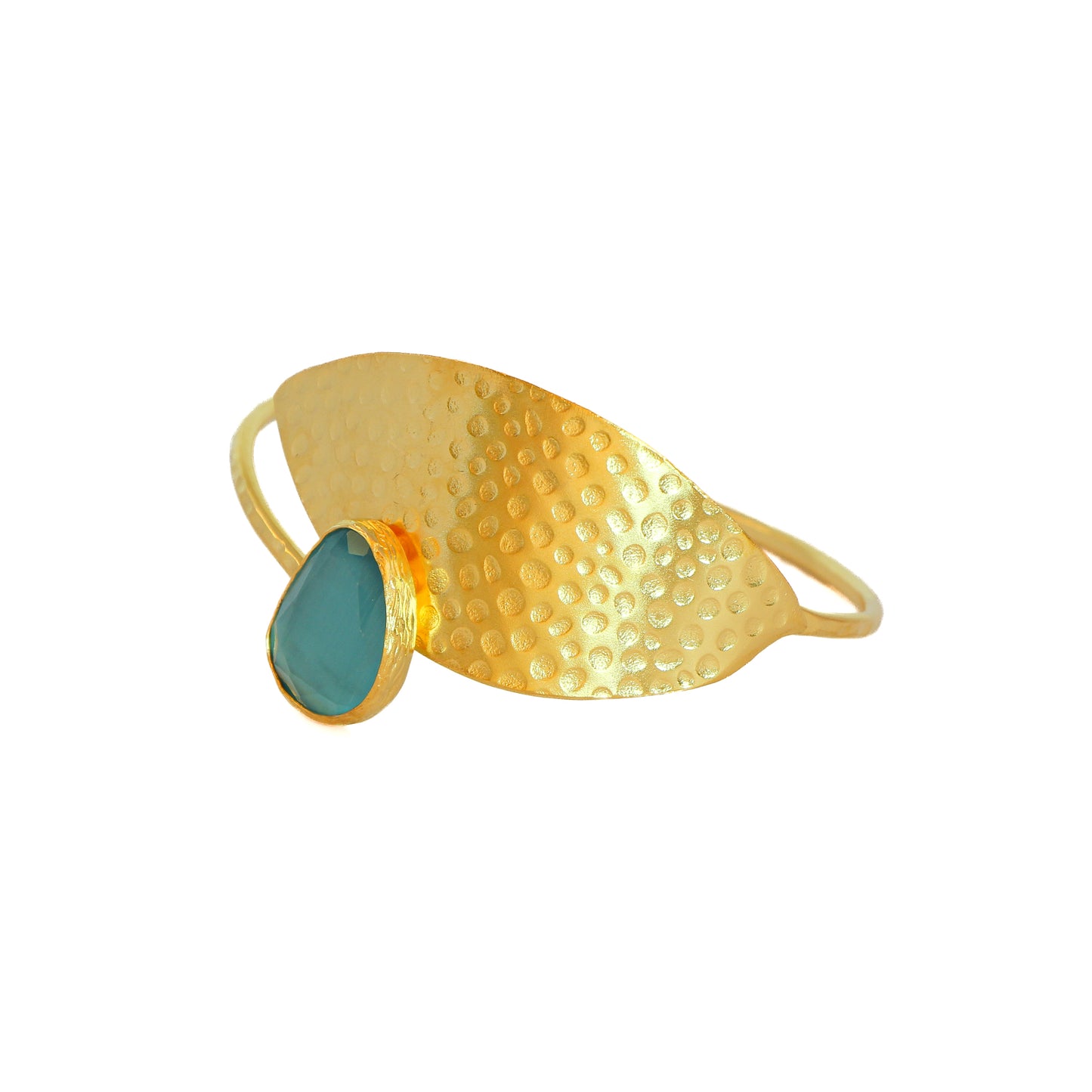 Esclava Laurel Turquesa - Baño de oro 22k