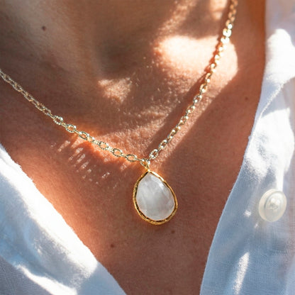 Collar cadena Aura Blanco - Baño de oro 22k