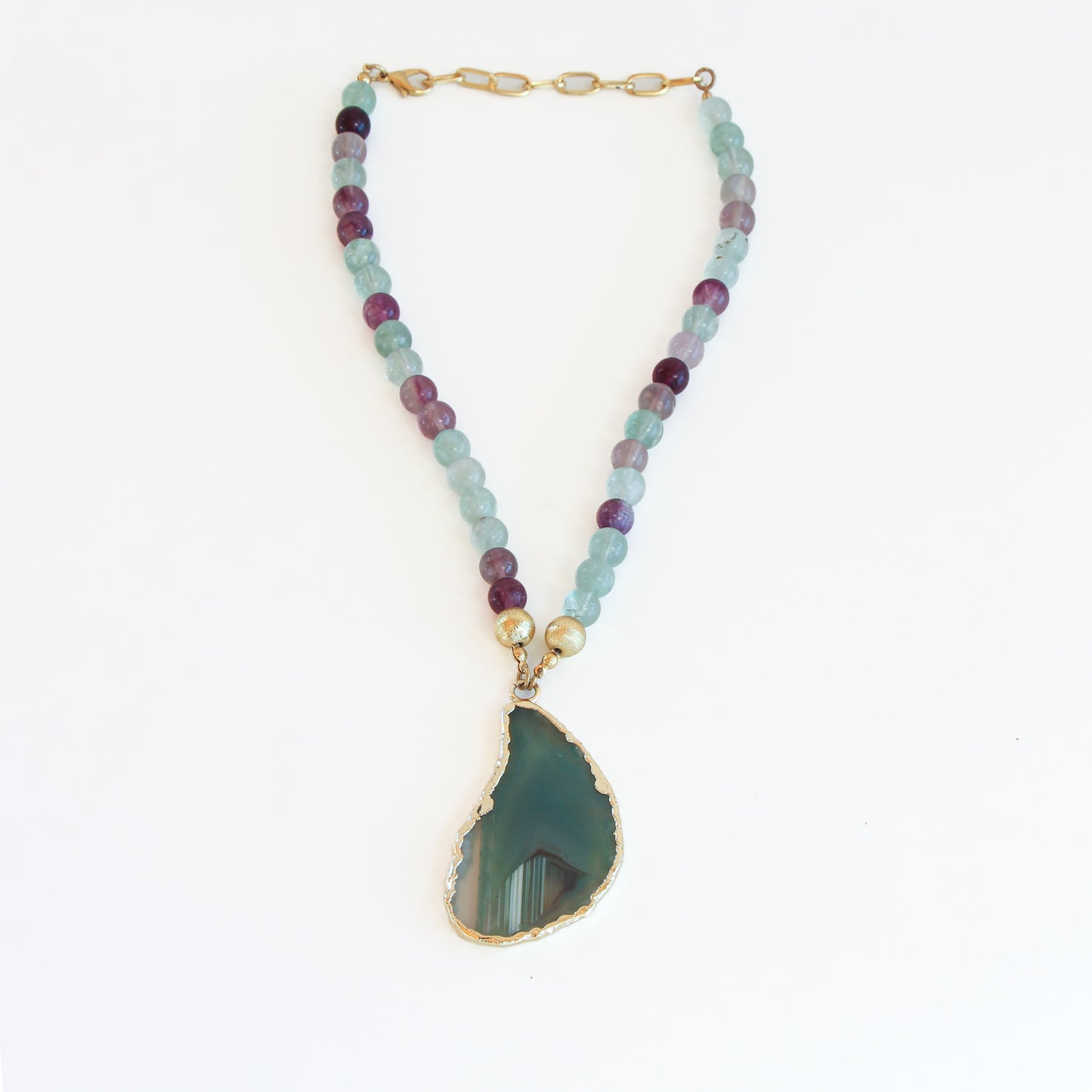 Collar Paz fluorita y ágata