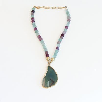 Collar Paz fluorita y ágata