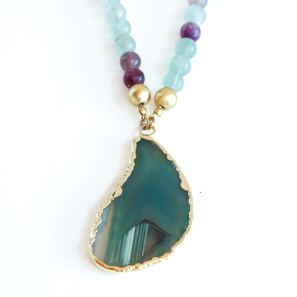 Collar Paz fluorita y ágata
