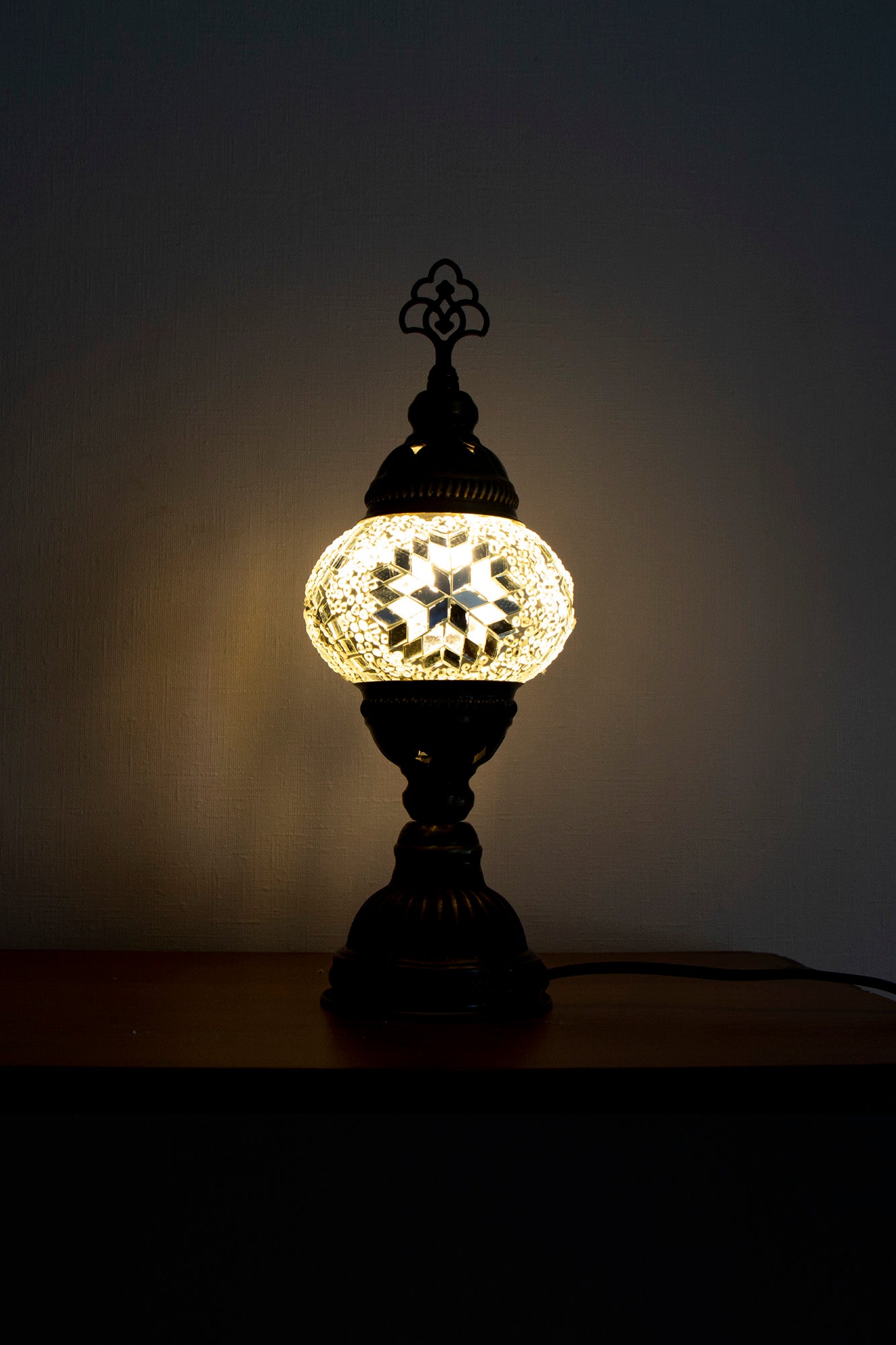 Lámpara turca de mesa XS Estrella Blanca + ampolleta