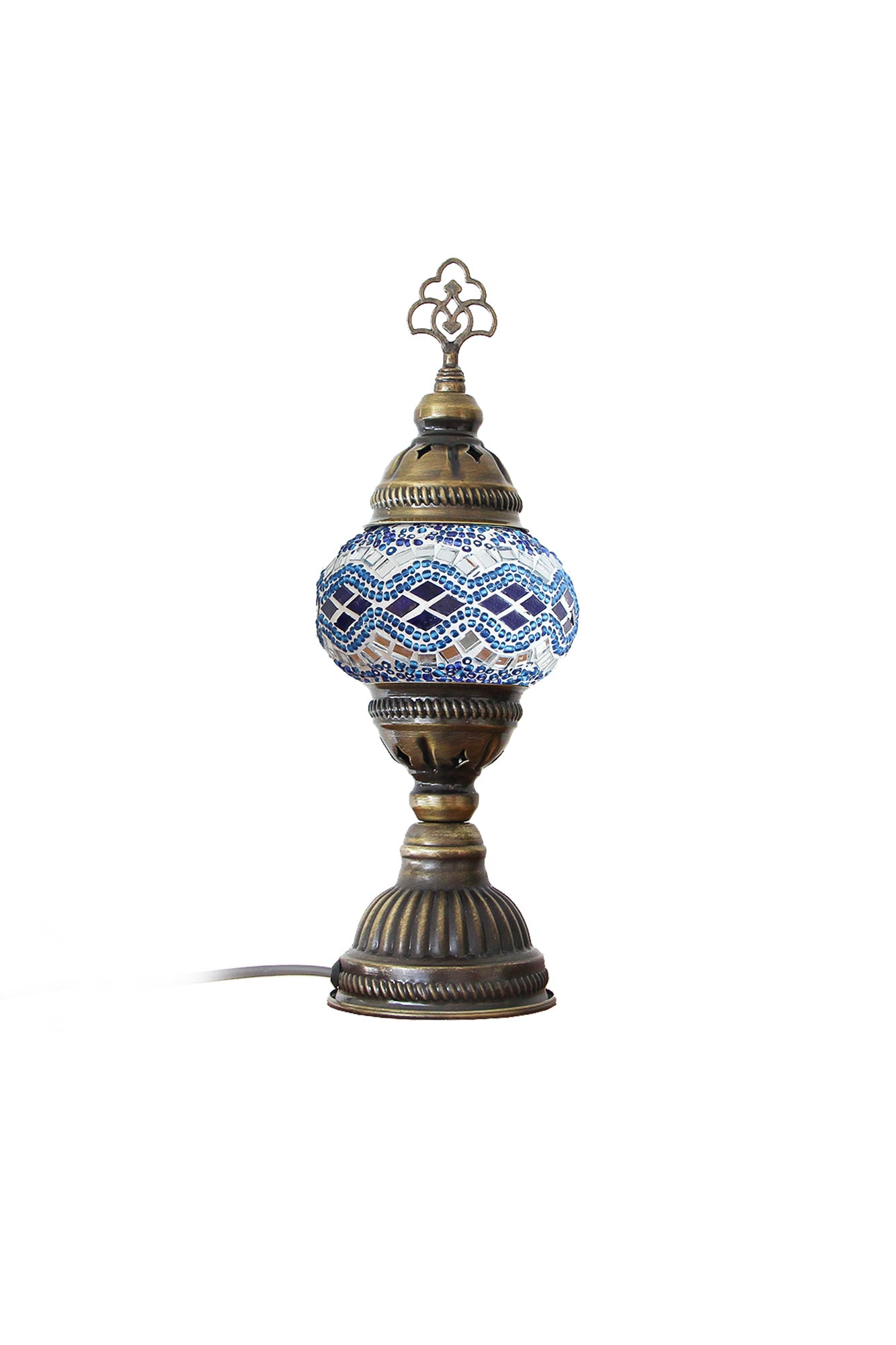 Lámpara turca de mesa XS Beads Azul