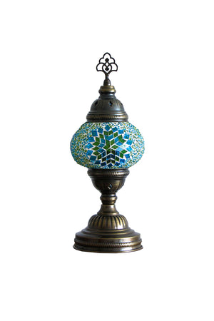 Lámpara turca de mesa S hajima turquesa