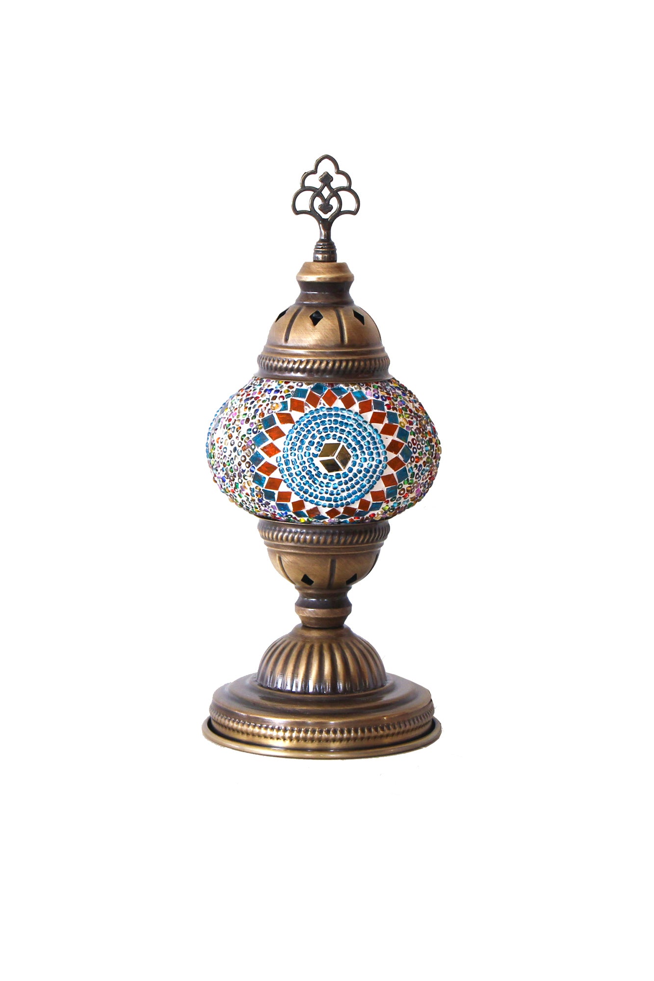 Lámpara turca de mesa S Dalga multicolor + ampolleta