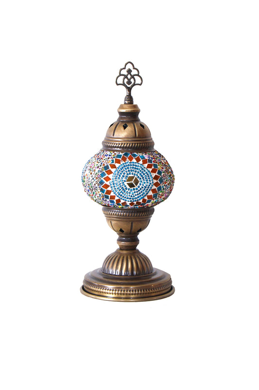 Lámpara turca de mesa S Dalga multicolor + ampolleta